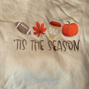 Fall Themed Embroidered Hoodie